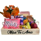 Cesta Surpresa de Mãe com Frutas e Flores