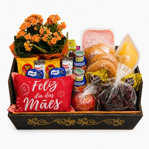Cesta Encanto de Mãe Premium com Flores