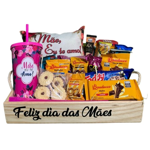 Cesta Mãe Feliz com Copo e Almofada