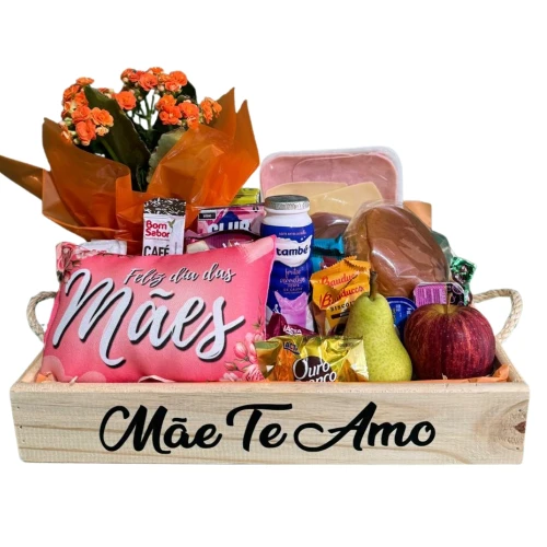 Cesta Surpresa de Mãe com Frutas e Flores